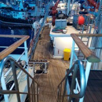 Stairs from the fo'c'sle down to the main deck