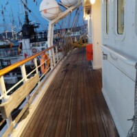 Bridge deck starboard side looking aft